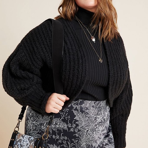 NWT ANTHROPOLOGIE Rae Cropped Cardigan 1X - Picture 2 of 3